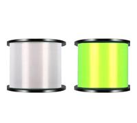 Linea Di Pesca In Nylon Monofilamento Da 1000M 2 Pezzi Super Resistente Principale Invisibile Accessori For La In Acqua Salata(White Yellow,0.400mm-6.0)