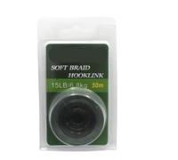 Linea di pesca intrecciata, Lenza da pesca 50m Lenza da pesca alla carpa verde Soft Link Lenza trecciata non rivestita for carpa(15LB)