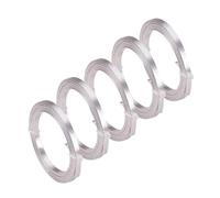linea di processo di alluminio, 5 pezzi di filo di alluminio piatto multicolore da 3-5 mm for la creazione di gioielli fai da te, 2 m for rotolo(Silver Color,5mm)
