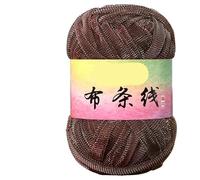 Linea di tessuti in seta Flash Gold e Argento da 100 g for progetti tessuti a mano fai da te - Filato versatile for borse a vento, ganci e scarpe(815coffee)