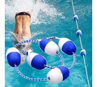 Linea divisoria di Sicurezza per Piscina, Corda divisoria di Sicurezza per Piscina Blu e Bianca - Linea di corsia da 17,4 m per Zone Basse e Profonde, barriera Galleggiante Riutilizzabile co