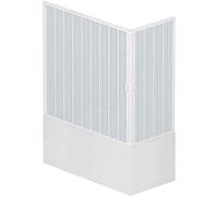 Linea Doccia - Box Doccia per Vasca | Apertura Angolare a Soffietto | Riducibile | Colore Bianco, 70x150, Polivinilcloruro (PVC)