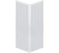 Linea Doccia - Box Doccia Riducibile Angolare | Apertura a Soffietto | PVC Resistente | Facile Installazione | Made in Italy | Adatto a Vari Piatto Doccia, Bianco, 80x120