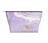 Linea dorata in marmo viola lavanda, Borsa da toilette Borsa per trucco Borsa per cosmetici Borsa da toilette da viaggio portatile