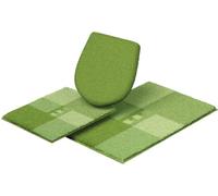 Linea Due MERKUR Tappeto per Il Bagno, Poliacrilico Supersoft, Verde, Set di 3 coperchi, 40 x 50 + 50 x 80 cm, 3 unità