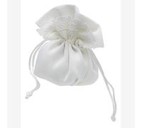 Linea Due Sacchetto Piccolo con Bordo Lavorato Colore Ivory 8,5 cm Bomboniere - Confezione da 12 Pezzi