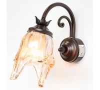 LINEA EMOZIONI CRUCCOLINI APPLIQUE in ferro battuto e vetro soffiato 1 luce