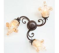 LINEA EMOZIONI CRUCCOLINI APPLIQUE in ferro battuto e vetro soffiato 3 luci