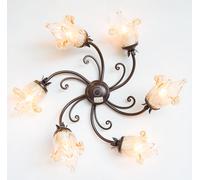 LINEA EMOZIONI CRUCCOLINI APPLIQUE in ferro battuto e vetro soffiato 6 luci