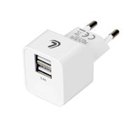 Linea Essentials, caricabatteria da rete con 2 porte Usb (A+A) - 2400 mA - 12W -