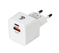 Linea Essentials, caricabatteria da rete con 2 porte Usb (A+C) - PD 20W - 220/24