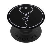 Linea estetica minimalista con palloncino a forma di cuore PopSockets PopGrip Adesivo