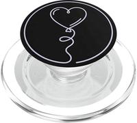 Linea estetica minimalista con palloncino a forma di cuore PopSockets PopGrip per MagSafe