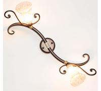 LINEA FARETTO CRUCCOLINI APPLIQUE regolabile in ferro e vetro soffiato 2 luci