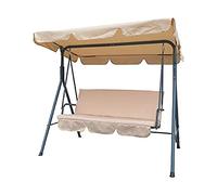 Garden Friend Dondolo A 3 Posti Linear struttura in acciaio seduta e copertura in poliestere portata massima 260 kg a tinta unita beige - beige multimateriale D953007