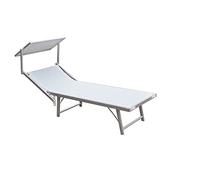 Linea Garden Friend Lettino Mare Ibiza in Textilene 580 Gr/M² Colore Bianco, 183 x 61 x 38 cm