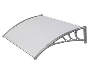 Linea Garden Friend Pensilina ABS da Esterno, con Supporto Grigio e Copertura in policarbonato Compatto Satinato opalino, profondità 100 cm, Lunghezza 130 cm