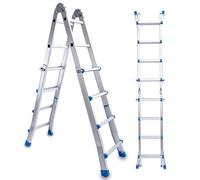 Linea Garden Friend S1405119 Scala Alluminio Everest 4+4, Grigio-Blu