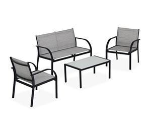 Linea Garden Friend S1617067 Salotto, Nero, 108x63x77 cm