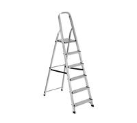 Garden Friend Scala Everest 6 gradini in alluminio Per uso domestico e bricolage Portata max 150 kg Grigio - grigio metallo S1405106