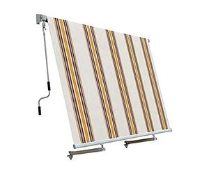 Linea Garden Friend Tenda da Sole da Esterno a Caduta con Bracci, Rullo in Alluminio e Copertura in Poliestere, Attacco a Parete, Altezza 250 cm, Lunghezza 300 cm, Colore Riga Beige