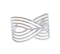 Linea Geometrica Hollow Acciaio Inox Metallo Aperto Dichiarazione Grande Braccialetto Del Braccialetto Del Braccialetto Pvd Placcato Impermeabile Del Polso Gioielli, Metallo, Nessuna pietra preziosa