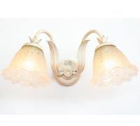 LANTERNA APPLIQUE GHIAIA A 2 LUCI IN FERRO BATTUTO LAMPADE LAMPIONE APPLIQUE