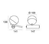 Linea Light Lampada da tavolo LED Rossini, bianco, alluminio, PMMA, dimmer Linea Light