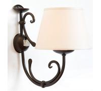 LINEA LOIRA CRUCCOLINI APPLIQUE ø 18 in ferro battuto e tela 1 luce