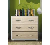 LINEA MODERN KIT CASSETTONE 3 CASSETTI CM. 91X45X81H BIANCO / OLMO