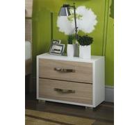 LINEA MODERN KIT COMODINO 2 CASSETTI CM. 52X36X43H BIANCO / OLMO