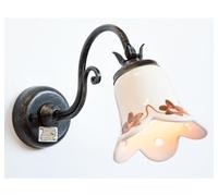 LINEA NEVE CRUCCOLINI APPLIQUE in ferro battuto e maiolica umbra 1 luce
