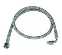 Linea olio in metallo per riscaldamento domestico, lunghezza 90 cm con adattatore a gomito maschio da 3/8" femmina x 1/4", adatto per bruciatori serie 40 e Mectron, per collegamento e installazione