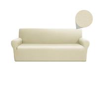 Linea oro Copridivano Elasticizzato, Copridivano Compact Unito Bianco antico 3 Posti