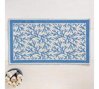 Linea oro Tappeto Sardo in Puro Cotone Corallo Azzurro cm 50x80