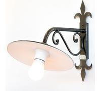 LINEA PIATTO CRUCCOLINI APPLIQUE ø 27 in ferro battuto e piatto smaltato 1 luce