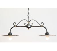 LINEA PIATTO CRUCCOLINI LAMPADARIO ø 27 in ferro battuto piatto smaltato 2 luci