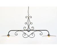 LINEA PIATTO CRUCCOLINI LAMPADARIO ø 32 in ferro battuto piatto smaltato 2 luci