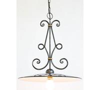 LINEA PIATTO CRUCCOLINI LAMPADARIO ø 45 ferro battuto e piatto smaltato 1 luce