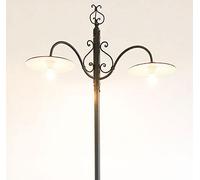 LINEA PIATTO CRUCCOLINI LAMPIONE con piatto smaltato 2 luci su piantana 280 cm