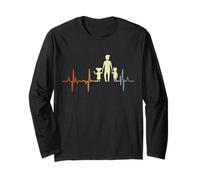 Linea retrò per la festa del papà Heartbeat Dad Pulse Maglia a Manica