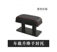 (linea rossa nera) Bracciolo per auto, poggiagomiti sinistro e destro, universale, in pelle, per guida