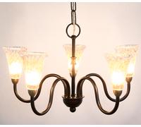 LINEA SOGNO CRUCCOLINI LAMPADARIO in ferro battuto e vetro artistico 5 luci