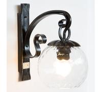 LINEA TAVERN CRUCCOLINI APPLIQUE in ferro battuto e vetro soffiato 1 luce