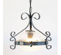 LINEA TAVERN CRUCCOLINI LAMPADARIO in ferro battuto e vetro soffiato 1 luce