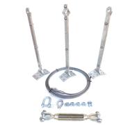 LINEA VITA TETTO 10 MT. COMPLETA DI 3 PALI A DOPPIA INCLIN. H 60 CM. E KIT FUNE