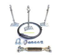 LINEA VITA TETTO 10 MT. COMPLETA DI 3 PALI DOPPIA INCLIN. H 40 CM. E KIT FUNE