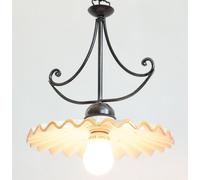 LINEA VULCANO CRUCCOLINI LAMPADARIO in ferro battuto e ceramica 1 luce