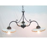 LINEA VULCANO CRUCCOLINI LAMPADARIO in ferro battuto e ceramica 3 luci