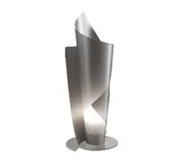 Lampada Da Tavolo Moderna A 1 Luce Vela In Polilux Argento H50 Made In Italy
